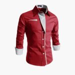Men's Shirt with Pointed Collar and Chest Pocket - Image 2