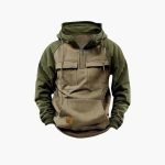 Men's Hoodie with Chest Pockets and Quarter Zip - Image 3