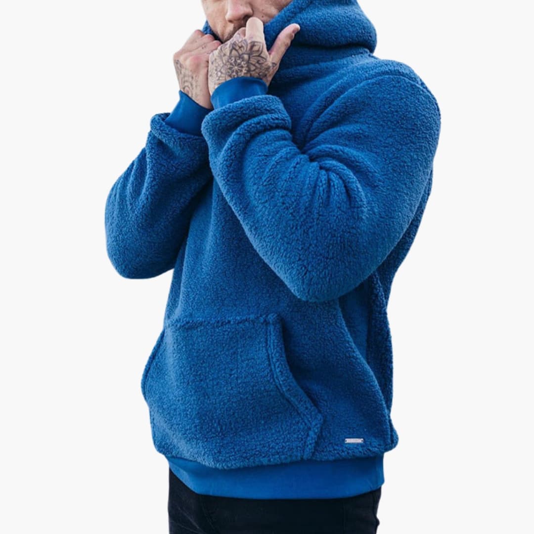 HerrenHoodiemitRippbundchen_1_e0076b56-35ea-4417-9ad4-9a656501d6f7.jpg Men's Hoodie with Ribbed Cuffs - Image 1