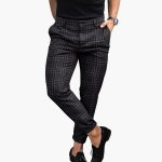 Men's Checkered Trousers with Straight Leg