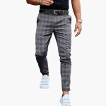 Men's Checkered Trousers with Straight Leg - Image 2