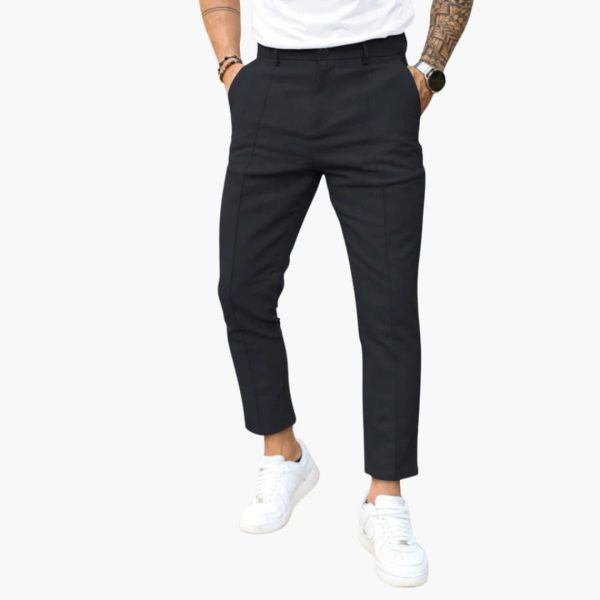 Men's Trousers with Button Closure and Side Pockets