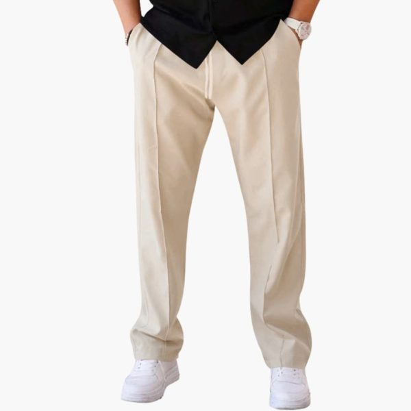 Men's Straight Leg Trousers with Side Pockets