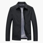 Men's Jacket with Shirt Collar and Zipper - Image 2