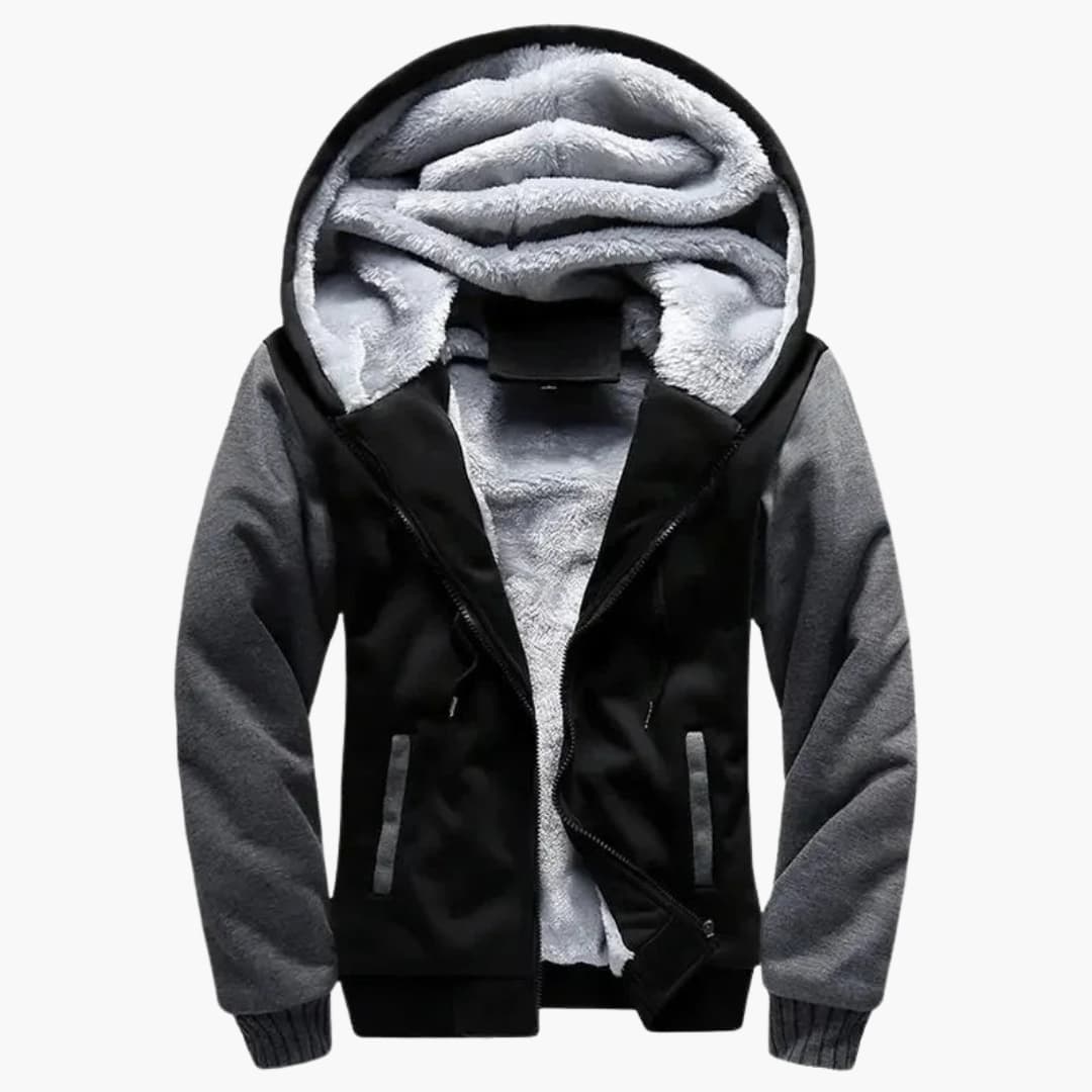 HerrenJackemitKapuzeundReissverschluss_9.jpg Men's Hooded Jacket with Zipper and Lining - Image 1