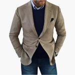 Men's Jacket with Lapel Collar - Image 2