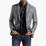 Men's Jacket with Lapel Collar - Image 3