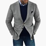 Men's Jacket with Lapel Collar - Image 5
