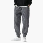 Men's Corduroy Jogging Pants with Drawstring and Cuffs - Image 4