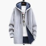 Men’s Hooded Jacket with Zipper and Lining - Image 6