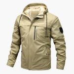 Men's Hooded Jacket with Zipper and Pockets - Image 2