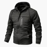 Men's Hooded Jacket with Zipper and Pockets - Image 5