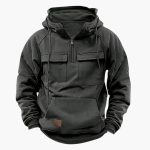 Men's Hoodie with Half-Zip and Front Pockets - Image 5