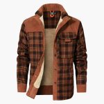 Men's Checked Jacket with Button Placket and Pockets - Image 3