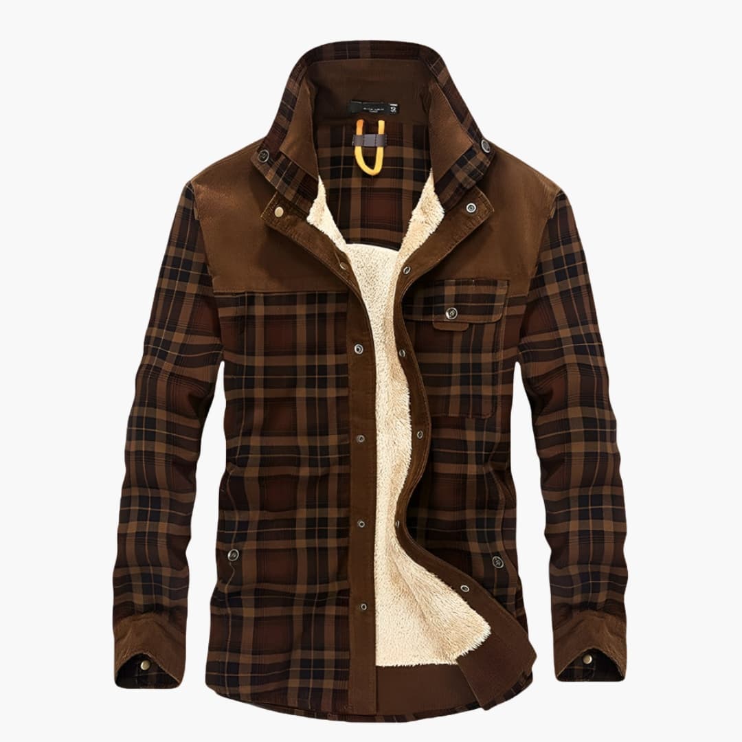 HerrenKaroJackemitKnopfleisteundTaschen_2.jpg Men's Checked Jacket with Button Placket and Pockets - Image 1