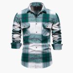 Men's Checkered Shirt with Button Placket