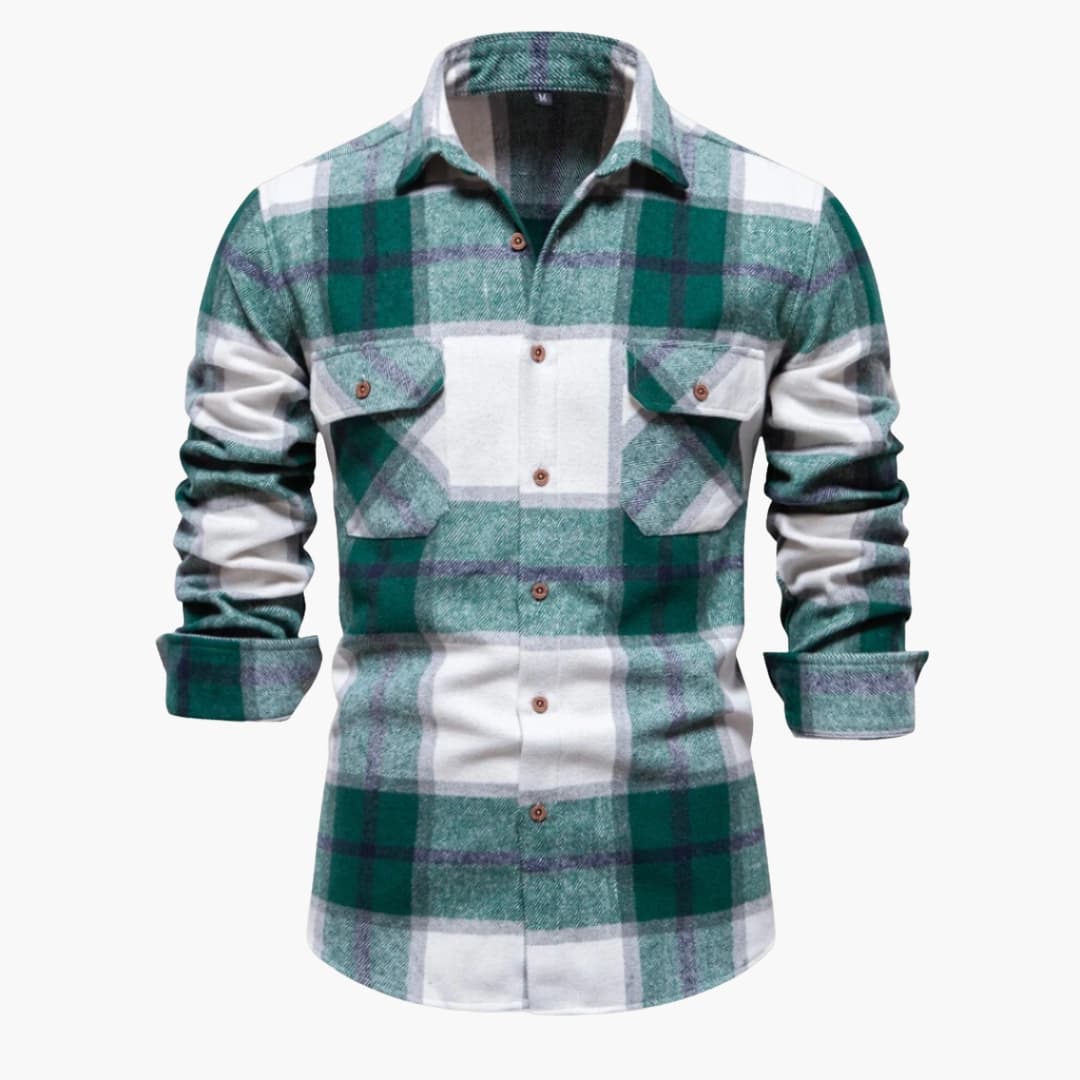 HerrenKarohemdmitKnopfleiste_3.jpg Men's Checkered Shirt with Button Placket - Image 1