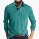 Men's Long Sleeve Shirt with Collar - Image 14