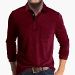 Men's Long Sleeve Shirt with Collar - Image 7