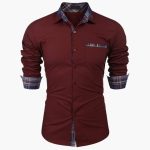 Men's Long Sleeve Shirt with Collar and Check Details - Image 3