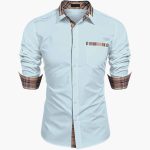 Men's Long Sleeve Shirt with Collar and Check Details - Image 4