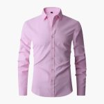 Men's Long Sleeve Shirt with Collar and Button Placket - Image 4