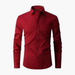Men's Long Sleeve Shirt with Collar and Button Placket - Image 5