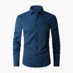 Men's Long Sleeve Shirt with Collar and Button Placket - Image 6