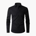 Men's Long Sleeve Shirt with Collar and Button Placket - Image 2