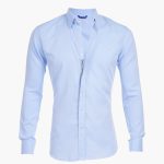 Men's Long Sleeve Shirt with Zipper and Straight Hem
