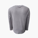 Men's Long Sleeve Shirt with Round Neck and Ribbed Structure - Image 4