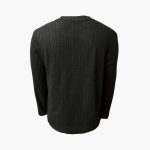Men's Long Sleeve Shirt with Round Neck and Ribbed Structure - Image 2