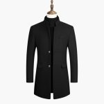 Men's Long Coat with Button Closure - Image 3