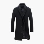 Men's Coat with Notched Collar and Button Closure - Image 2