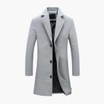 Men's Coat with Notched Collar and Button Closure - Image 3