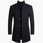 Men's Coat with Lapel Collar and Long Sleeves - Image 3