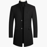 Men's Coat with Lapel Collar and Long Sleeves - Image 2