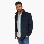 Men's Coat with Stand-Up Collar - Image 3