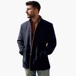 Men's Coat with Stand-Up Collar - Image 2