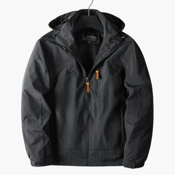 Men's Outdoor Jacket with Hood and Zipper