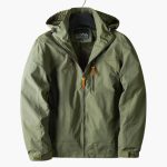 Men's Outdoor Jacket with Hood and Zipper Pockets - Image 3