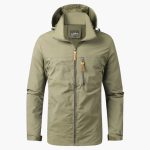 Men's Outdoor Jacket with Hood and Zipper Pockets - Image 4