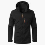 Men's Outdoor Jacket with Hood and Zipper Pockets - Image 3