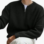 Men's Oversized Half-Zip Sweater with Modern Knit