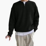 Men's Oversized Half-Zip Sweater with Modern Knit - Image 4