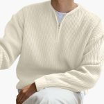 Men's Oversized Half-Zip Sweater with Modern Knit - Image 3