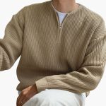 Men's Oversized Half-Zip Sweater with Modern Knit - Image 2
