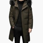 Men's Parka Jacket with Zipper and Faux Fur Hood - Image 3