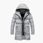 Men's Parka Jacket with Hood and Zipper