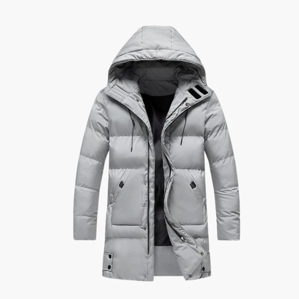 Men's Parka Jacket with Hood and Zipper
